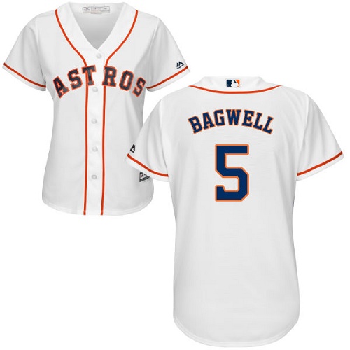 Astros #5 Jeff Bagwell White Home Women's Stitched MLB Jersey